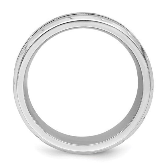 Chisel Cobalt Brushed & Polished Beveled 8mm Band - Picture 2 of 9